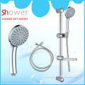 Yuyao bath Stainless steel sliding shower bar set with hand shower & shower hose